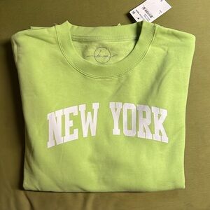 Urban Outfitters hi res Jade Lime Green NY Crewneck Sweatshirt Size Small NWT